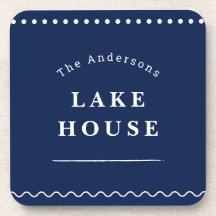 Casa de Lago Personalizada Azul Marinho Nome da Fa