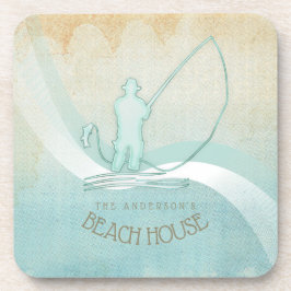Porta-copo Casa de Praia Náutica Pescador Azul Aqua ID623