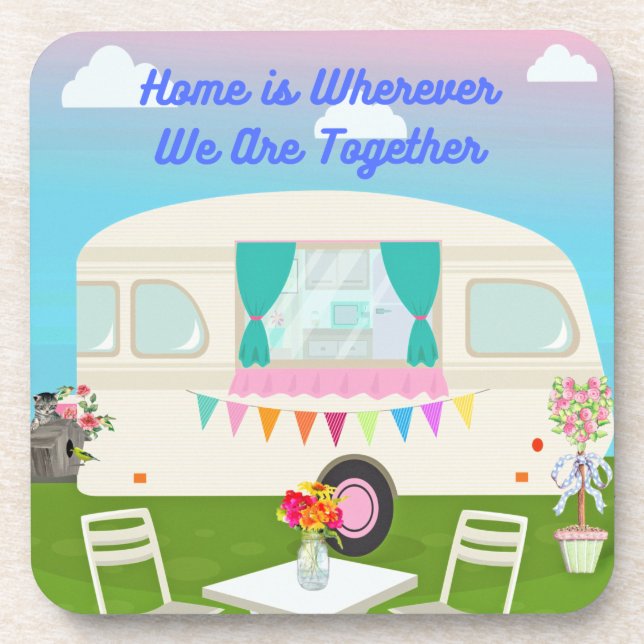 Porta-copo Casa é onde quer que estejamos juntos (Frente)