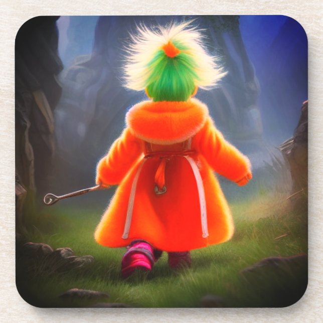 Porta-copo Casaco laranja (Frente)