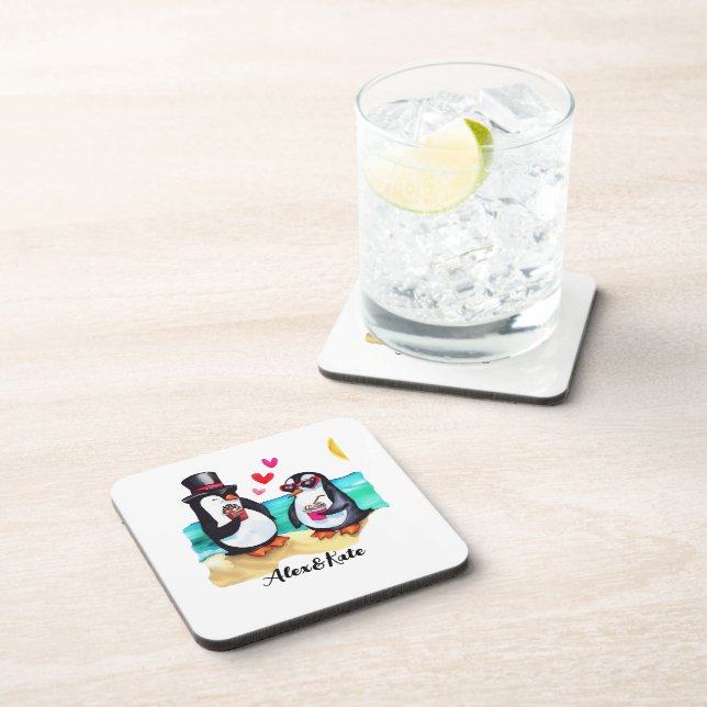 Porta-copo Casal Engraçado, Animais Apaixonados (Lado Direito)