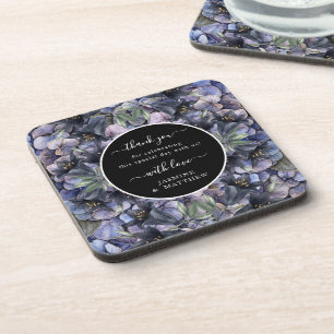 Porta-copo Casamento Chic Obrigado Floral Preto Clássico Temp