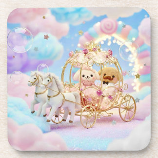 Porta-copo Casamento de Cachorrinho Fofo Carruagem de Conto d