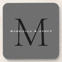 Casamento de Caligrafia com Cinzas Negras Monogram