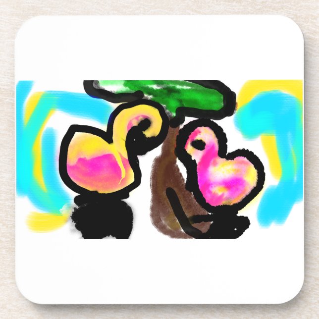 Porta-copo Casamento de flamingos rosa (Frente)