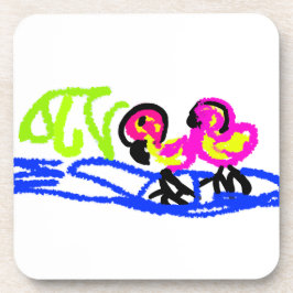 Porta-copo Casamento de flamingos rosa verão diversão