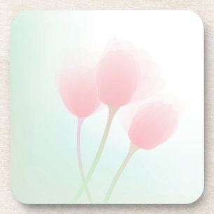 Porta-copo Casamento de Tulipas de Pastel Cor-de-Rosa Suave