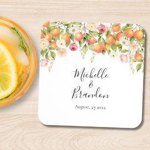 Porta-copo Casamento Elegante com Aquarela Personalizada Lara