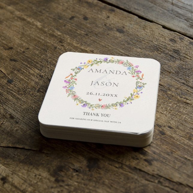 Porta-copo Casamento Floral Amarelo Púrpura das Flores Selvag (Criador carregado)