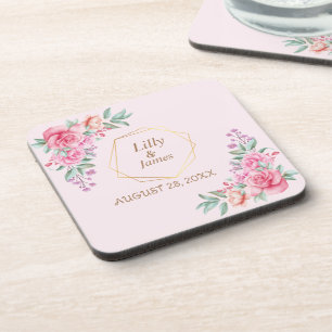 Porta-copo Casamento Floral Pink