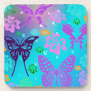 Porta-copo Casamento havaiano bonito da flor da borboleta