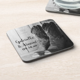 Porta-copo Casamento Ocidental Rustic Cowboy Boots Country