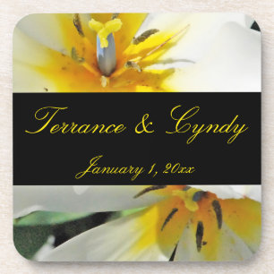 Porta-copo Casamento Pessoal de dentro White Lily