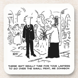 Porta-copo Casamento Vows Piada Vicar e Bridegroom em um