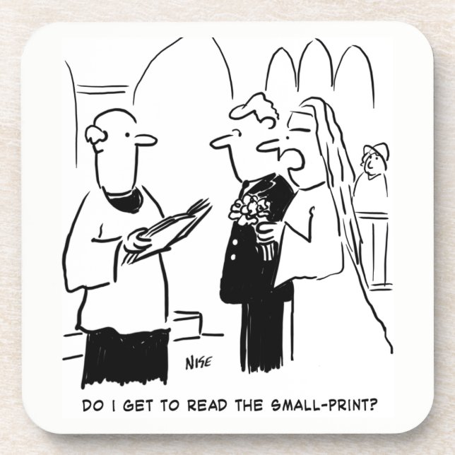 Porta-copo Casamento Vows Small Impressão Vicar e Noiva (Frente)