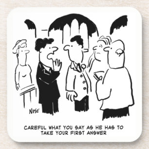 Porta-copo Casamento Vows Vicar e Melhor Homem