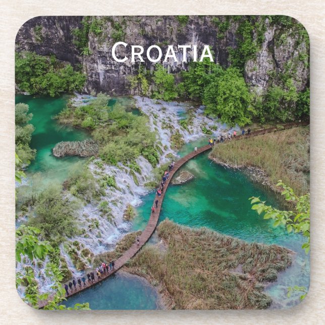 Porta-copo Cascata em cascata de cachos de Plitvice, Porta co (Frente)