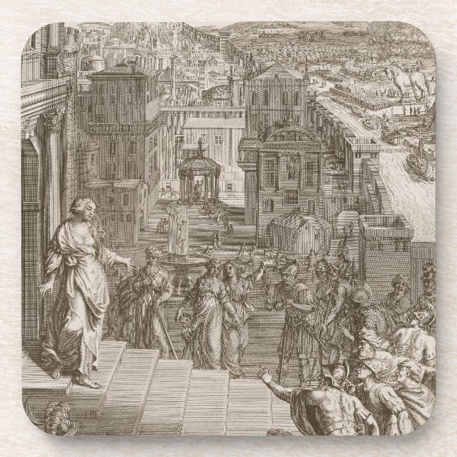 Porta-copo Cassandra prevê os Trojan seu destino e é (Frente)