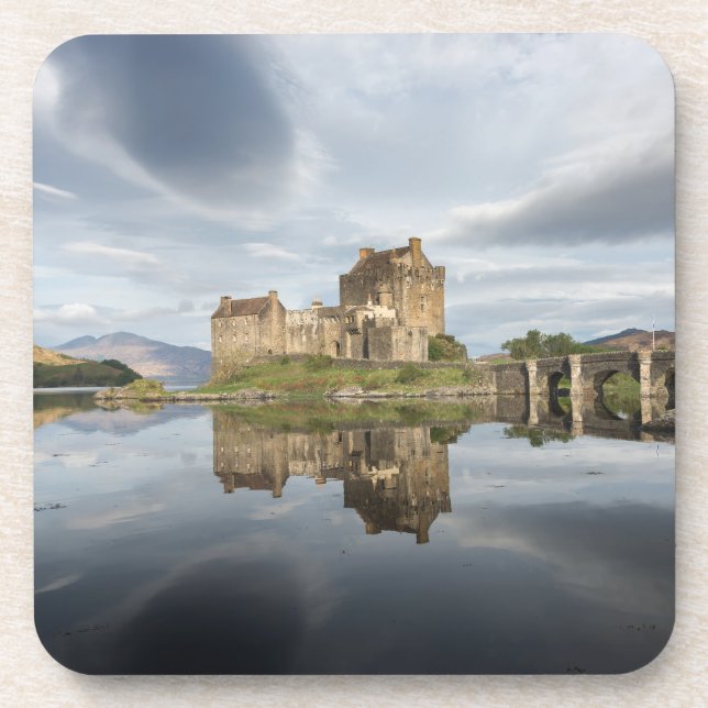 Porta-copo Castelo de Eilean Donan com reflexão em Scotland (Frente)