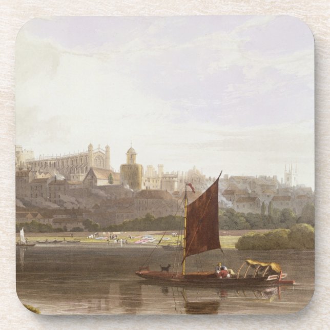 Porta-copo Castelo de Windsor do prado do rio na Tamisa (Frente)