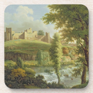 Porta-copo Castelo Ludlow com Dinham Weir, do Sul-Oeste