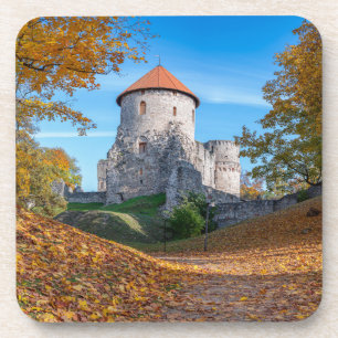 Porta-copo Castelo medieval cercado por floresta