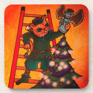 Porta-copo Cat. Elf de Natal
