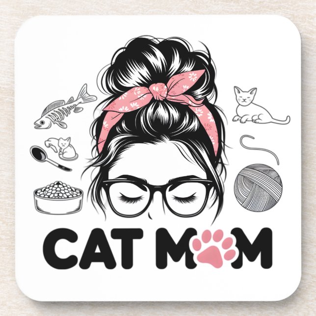 Porta-copo "Cat Mom" Funny Cute Cat Lover Women (Frente)