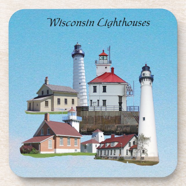 Porta-copo Cavalete Faróis de Wisconsin (Frente)