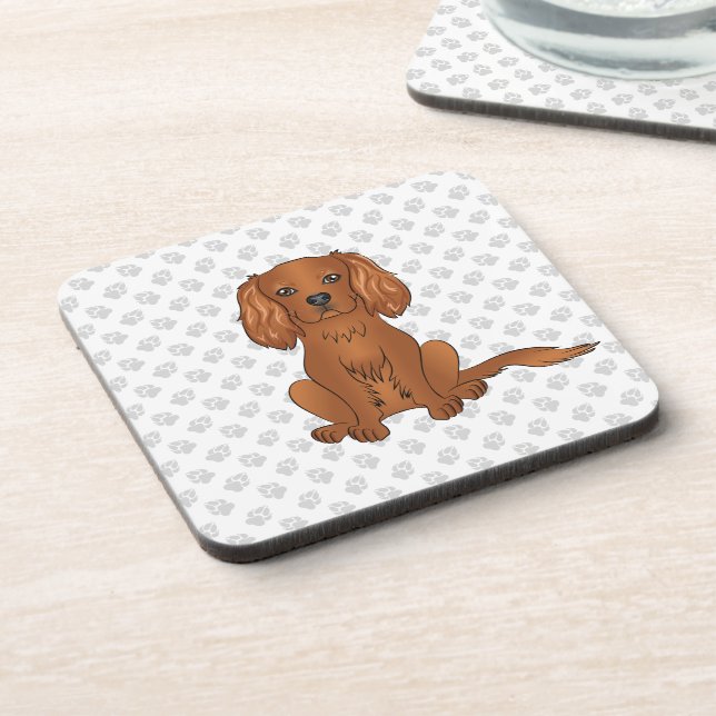 Porta-copo Cavalier King Charles Spaniel & Patas Rubi (Left Side)