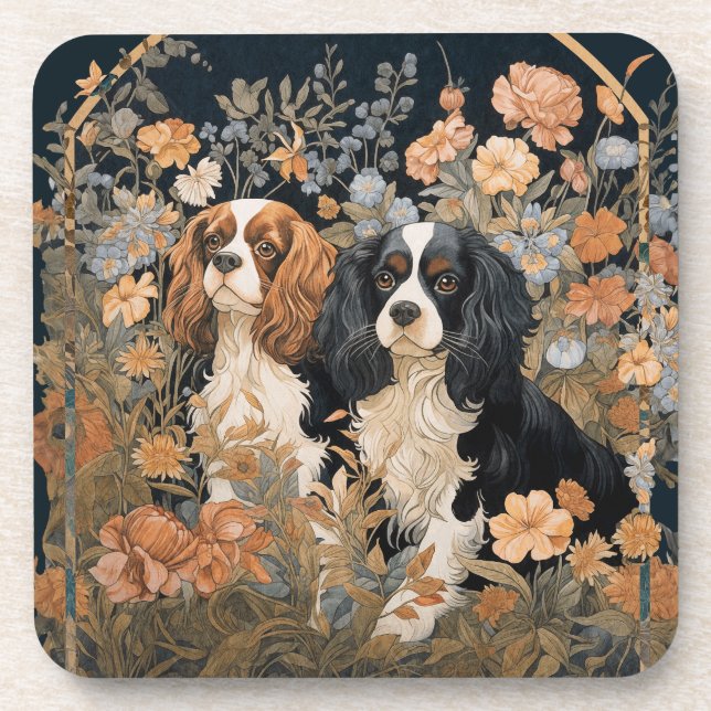 Porta-copo Cavalier King Charles Spaniels Tapeçaria Estilo (Frente)