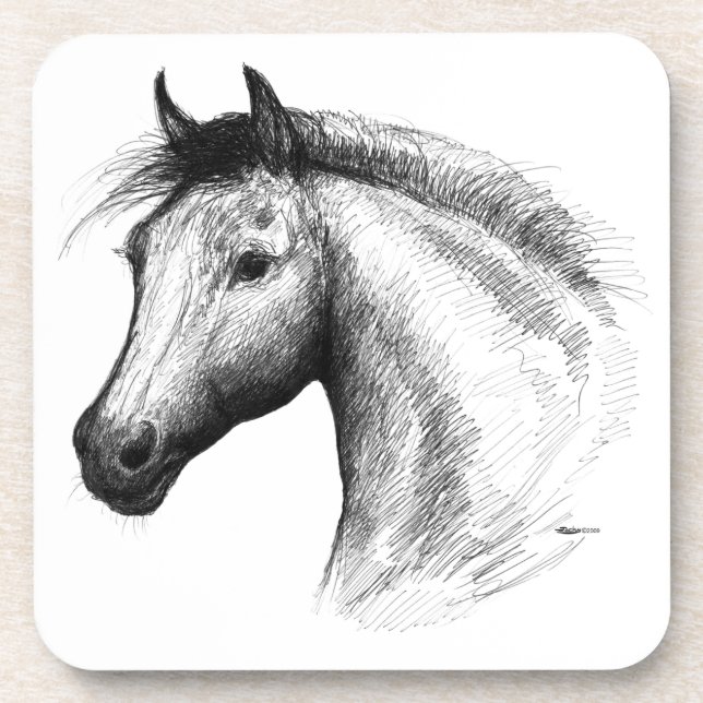 Porta-copo Cavalo: Branco (Frente)