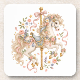 Porta-copo Cavalo de Carrossel Elegante Conto de Fadas Francê