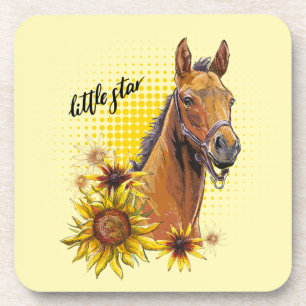 Porta-copo Cavalo de desenho manual com travesseiro decorativ
