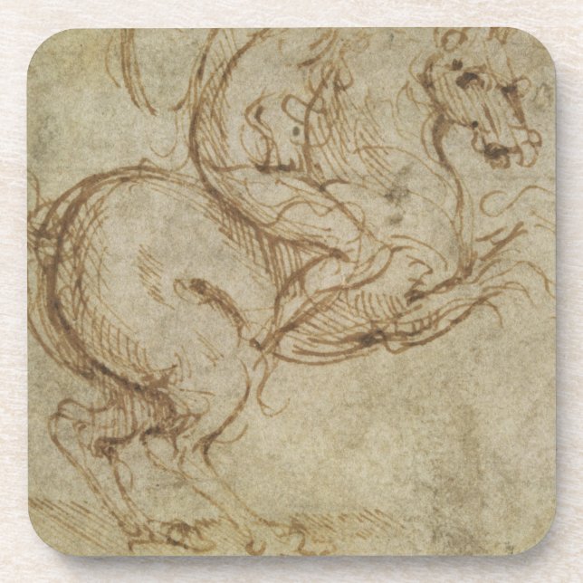 Porta-copo Cavalo e Cavalier (caneta e tinta no papel) (Frente)