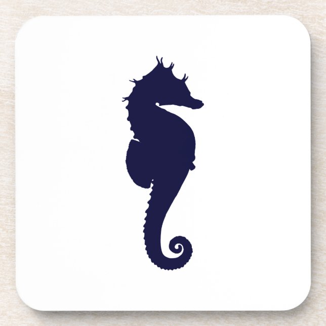 Porta-copo Cavalo-marinho azul escuro (Frente)