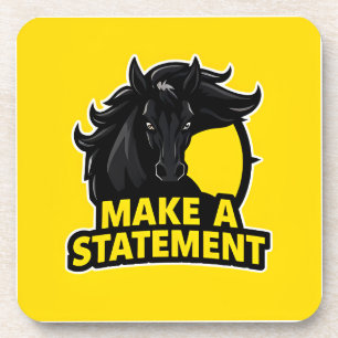Porta-copo Cavalo Preto Ousado com Texto Motivacional