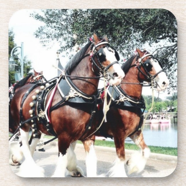 Porta-copo Cavalos Clydesdale (Frente)