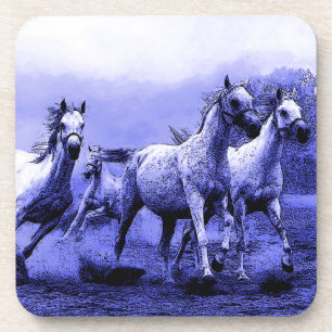 Porta-copo Cavalos correndo e luz azul