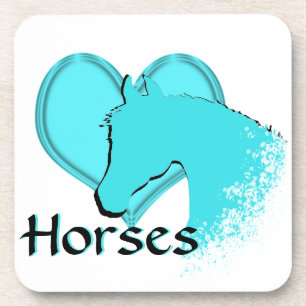 Porta-copo Cavalos do Coração III (aqua)