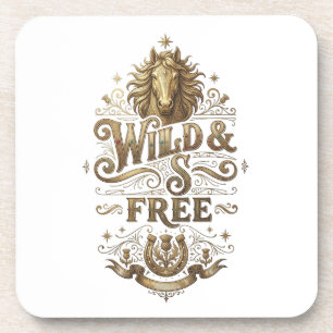 Porta-copo Cavalos Vintage Selvagem & Livre Coaster Ocidental