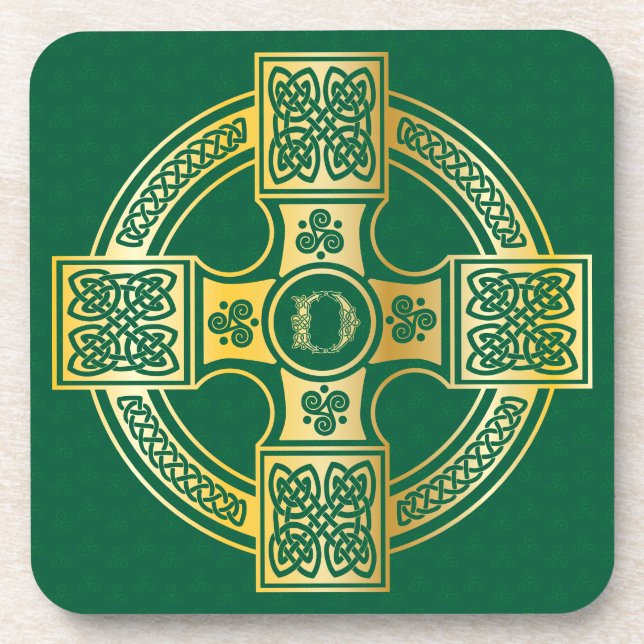 Porta-copo Celta Cruz Celta - Letra Nó D Monograma (Frente)