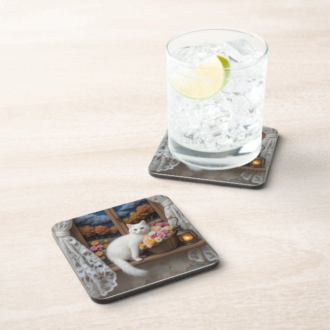 Porta-copo Cena da Janela Noturna Cozy (Lado Direito)