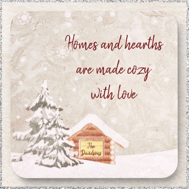 Porta-copo Cena de inverno Cozy Home (Criador carregado)