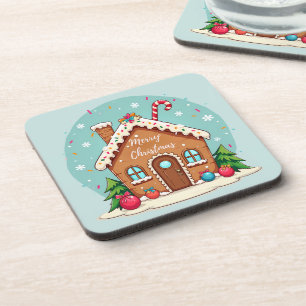 Porta-copo Cena de Natal da Casa de Biscoito de Gengibre Capr