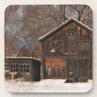 Porta-copo Cena de Neve Rustic Barn & Cottage