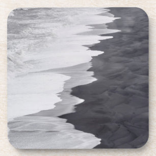 Porta-copo Cena de praia em preto e branco