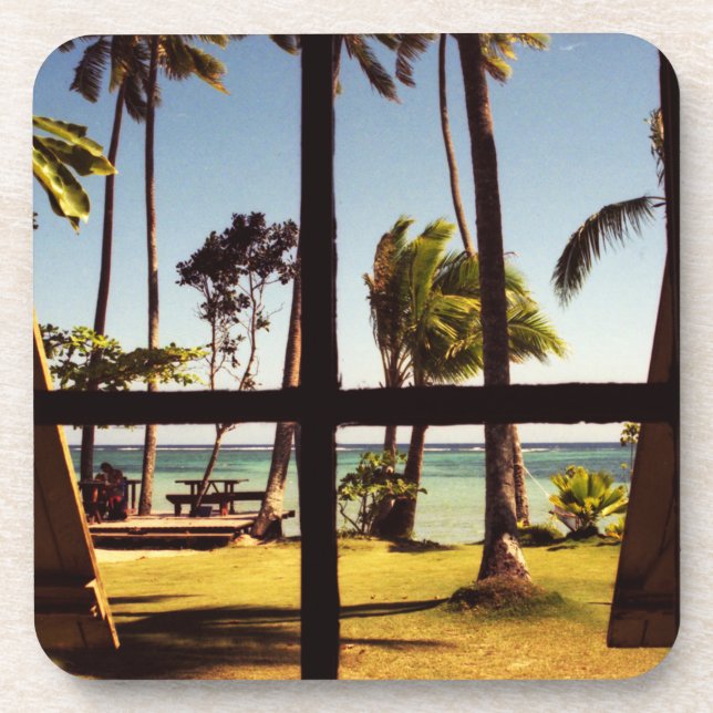 Porta-copo Cena de praia tropical de Fiji (Frente)
