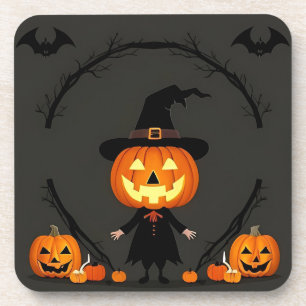Porta-copo Cena Encantadora de Halloween com Abóbora