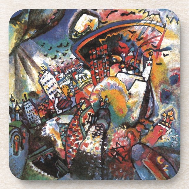 Porta-copo Cenário Urbano de Moscou Kandinsky Arte Abstrata (Frente)